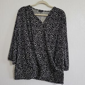 Talbots Women's 2X V-neck Polka Dot Blouse